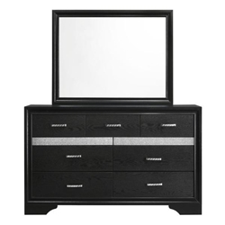 Miranda 7-Drawer Dresser with Mirror - Black 