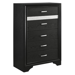 Miranda 5-Drawer Bedroom Chest - Black 