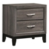 Watson 2-Drawer Nightstand - Grey Oak - Black Finish Legs