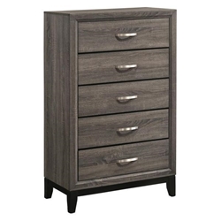 Watson 5-Drawer Bedroom Chest - Grey Oak - Black Finish Legs 