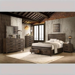 Woodmont Eastern King Bedroom Set - Golden Brown - 5-Piece 