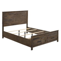 Woodmont California King Storage Bed with 2 Drawers - Rustic Golden - Brown 