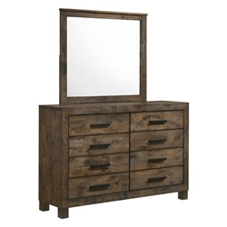 Woodmont 8-Drawer Dresser with Mirror - Rustic Golden - Brown 