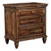 Avenue 3-Drawer Nightstand with USB Charging Port - Weathered Burnished - Brown - COA3094