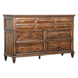 Avenue 8-Drawer Dresser with Metal Knob and Pull Handle - Weathered Burnished - Brown 