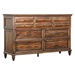 Avenue 8-Drawer Dresser with Metal Knob and Pull Handle - Weathered Burnished - Brown - COA3095