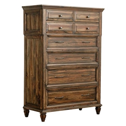 Avenue 8-Drawer Bedroom Chest - Weathered Burnished - Brown 