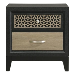 Valencia 2-Drawer Nightstand - Black and Light - Brown 