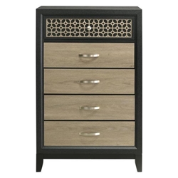 Valencia 5-Drawer Bedroom Chest - Black and Light - Brown 