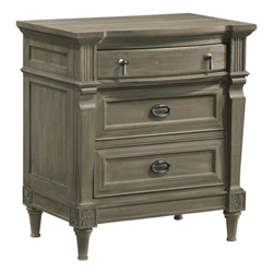 Alderwood 3-Drawer Nightstand - French Grey - Brown 