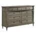 Alderwood 9-Drawer Dresser - French Grey - Brown