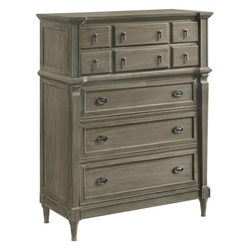 Alderwood 5-Drawer Bedroom Chest - French Grey - Brown 