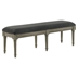 Alderwood Fabric Upholstered Bench - French Grey - Charcoal Grey Velvet - Brown