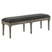 Alderwood Fabric Upholstered Bench - French Grey - Charcoal Grey Velvet - Brown - COA3137