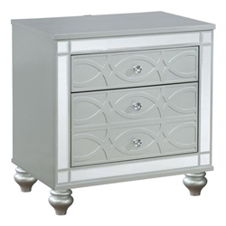 Gunnison 2-Drawer Nightstand - Silver Metallic 