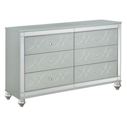 Gunnison 6-Drawer Dresser - Silver Metallic 