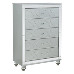 Gunnison 5-Drawer Bedroom Chest - Silver Metallic 