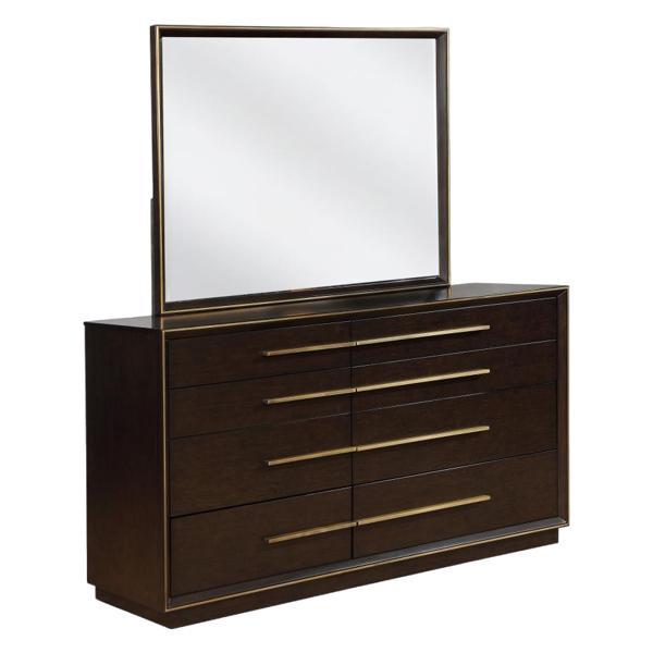 Durango 8-Drawer Dresser with Mirror - Smoked Peppercorn - Brown 