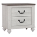 Stillwood 2-Drawer Nightstand with Ash Brown Top and Vintage Linen Finish - Matte Antique Bronze Accents - Grey - COA3229