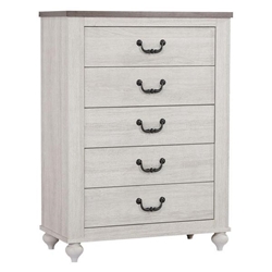 Stillwood 5-Drawer Bedroom Chest - Vintage Linen - Grey 