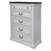 Hillcrest 5-Drawer Bedroom Chest - Distressed White - Ivory - COA3247