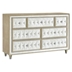 Antonella 7-Drawer Upholstered Dresser - Ivory and Camel