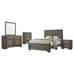 Janine Eastern King Bedroom Set - Grey - 5-Piece 