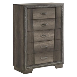 Janine 5-Drawer Bedroom Chest - Grey 