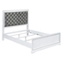 Eleanor Wood California King Panel Bed White - Silver Velvet Fabric