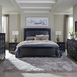 Penelope Queen Bedroom Set - Midnight Star - Black - 5-Piece 