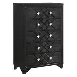 Penelope 5-Drawer Bedroom Chest - Midnight Star - Black 