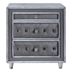 Antonella Upholstered 3-Drawer Nightstand - Grey