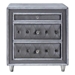 Antonella Upholstered 3-Drawer Nightstand - Grey - COA3420