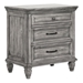 Avenue 3-Drawer Nightstand with USB Charging Port - Weathered - Grey - COA3448