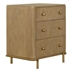 Arini 3-Drawer Nightstand - Sand Wash Finish Top - Aged Brass Accents - Brown