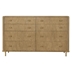 Arini 8-Drawer Dresser - Sand Wash Finish Frame - Aged Brass Accents - Brown