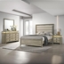 Giselle California King Bedroom Set - Rustic Beige - Brown - 4-Piece