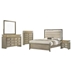 Giselle Queen Bedroom Set - Rustic Beige - Brown - 5-Piece