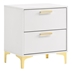 Kendall 2-Drawer Nightstand - White - Gold Accents