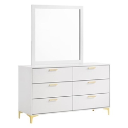 Kendall 6-Drawer Dresser with Mirror - White 