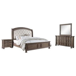 Emmett Eastern King Bedroom Set - Walnut - Brown - 4-Piece 