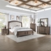 Emmett Eastern King Bedroom Set Walnut - Beige Fabric - Brown - 5-Piece - COA3553