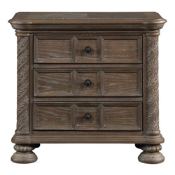 Emmett 3-Drawer Nightstand - Walnut - Brown 