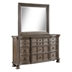 Emmett 9-Drawer Dresser with Mirror - Walnut - Brown