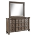 Emmett 9-Drawer Dresser with Mirror - Walnut - Brown - COA3562