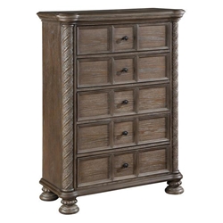 Emmett 5-Drawer Bedroom Chest - Walnut - Brown 