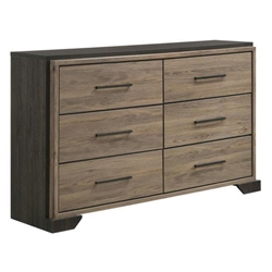 Baker 6-Drawer Dresser - Light Taupe - Brown 