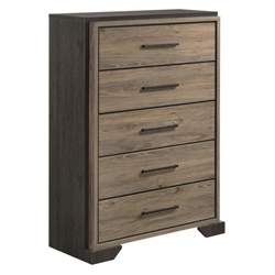 Baker 5-Drawer Bedroom Chest - Light Taupe - Brown 