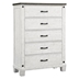 Lilith 5-Drawer Bedroom Chest - Distressed White with Gray Top