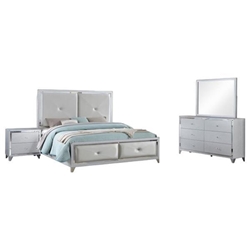 LaRue Eastern King Bedroom Set - Silver - 4-Piece 